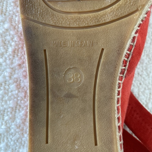 Carmen Saiz orange suede sling back espadrilles euro size 38 us 7.5 - Picture 11 of 11